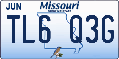 MO license plate TL6Q3G