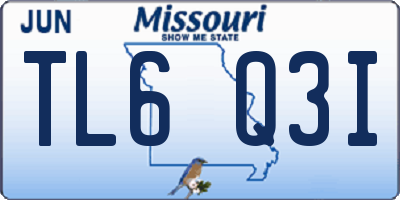 MO license plate TL6Q3I