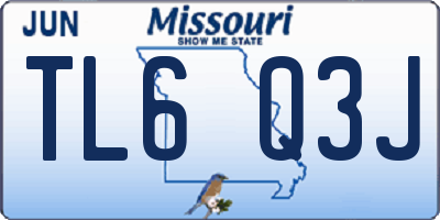 MO license plate TL6Q3J