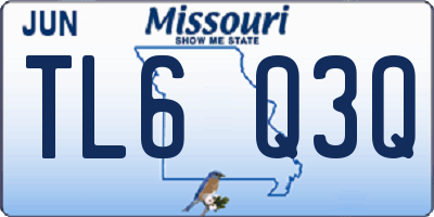 MO license plate TL6Q3Q