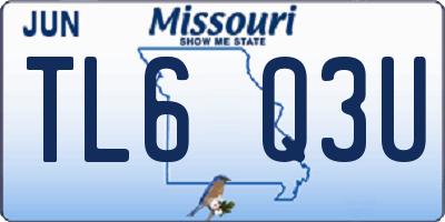 MO license plate TL6Q3U