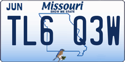 MO license plate TL6Q3W