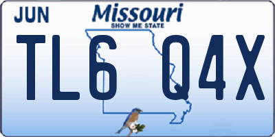 MO license plate TL6Q4X
