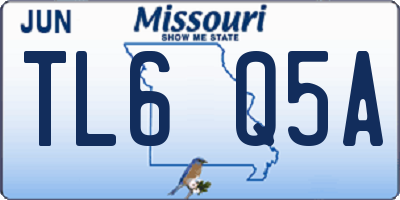 MO license plate TL6Q5A