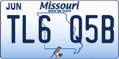 MO license plate TL6Q5B