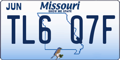 MO license plate TL6Q7F