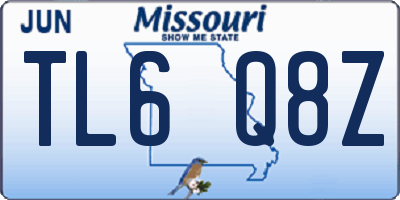 MO license plate TL6Q8Z