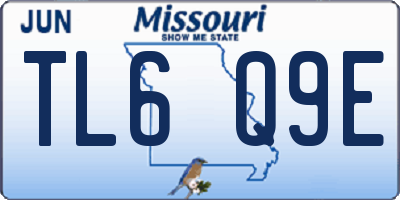 MO license plate TL6Q9E