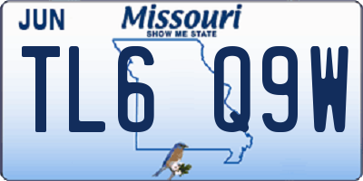 MO license plate TL6Q9W