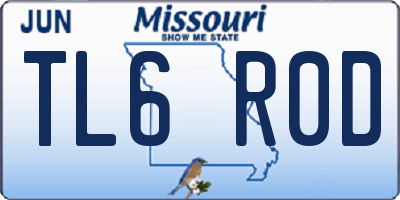 MO license plate TL6R0D
