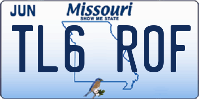 MO license plate TL6R0F