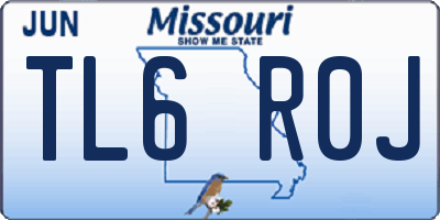 MO license plate TL6R0J