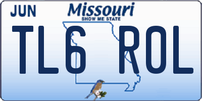 MO license plate TL6R0L