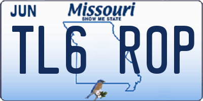 MO license plate TL6R0P