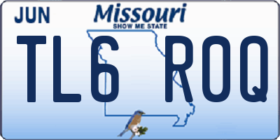 MO license plate TL6R0Q