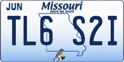 MO license plate TL6S2I