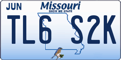 MO license plate TL6S2K