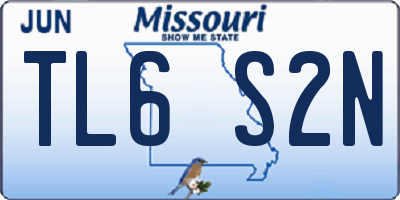 MO license plate TL6S2N
