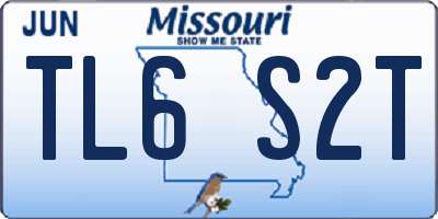 MO license plate TL6S2T