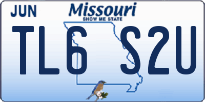 MO license plate TL6S2U