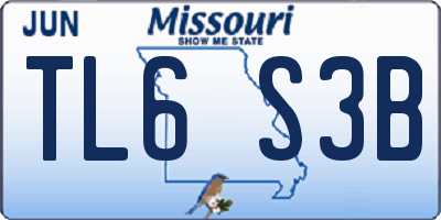 MO license plate TL6S3B
