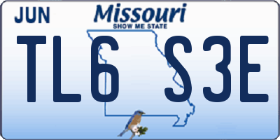MO license plate TL6S3E