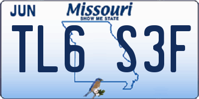 MO license plate TL6S3F