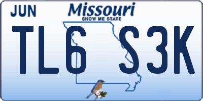 MO license plate TL6S3K