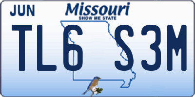 MO license plate TL6S3M