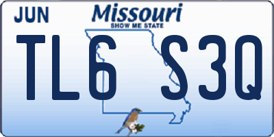 MO license plate TL6S3Q