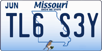 MO license plate TL6S3Y