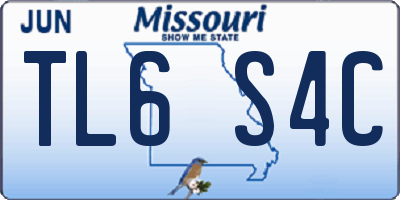 MO license plate TL6S4C