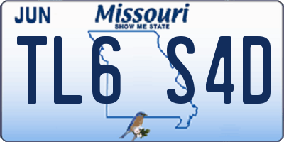 MO license plate TL6S4D