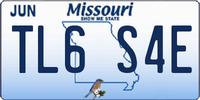 MO license plate TL6S4E