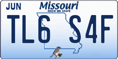 MO license plate TL6S4F
