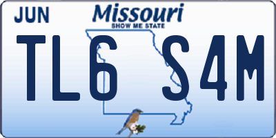 MO license plate TL6S4M
