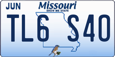 MO license plate TL6S4O