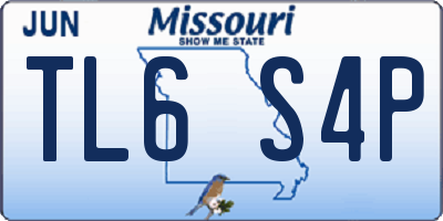 MO license plate TL6S4P