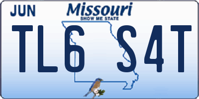 MO license plate TL6S4T