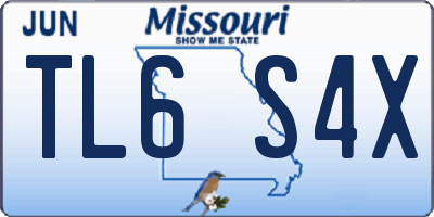 MO license plate TL6S4X