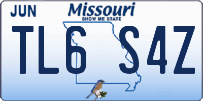 MO license plate TL6S4Z