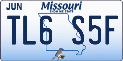 MO license plate TL6S5F