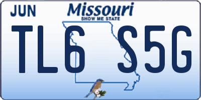 MO license plate TL6S5G