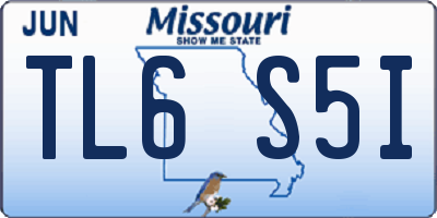 MO license plate TL6S5I