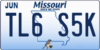 MO license plate TL6S5K