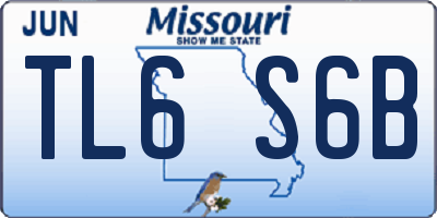 MO license plate TL6S6B