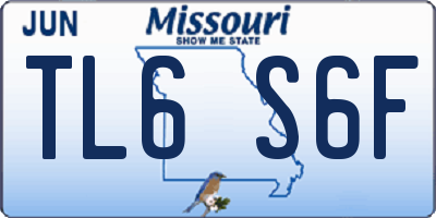 MO license plate TL6S6F