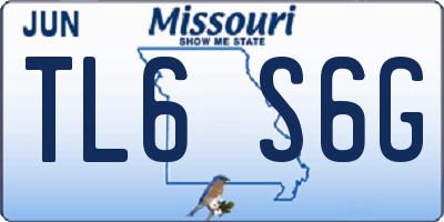MO license plate TL6S6G