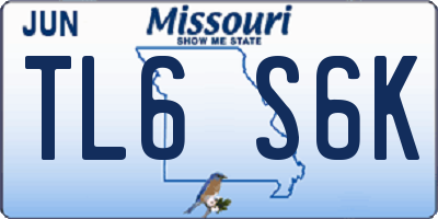 MO license plate TL6S6K