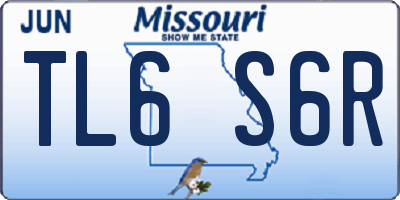 MO license plate TL6S6R